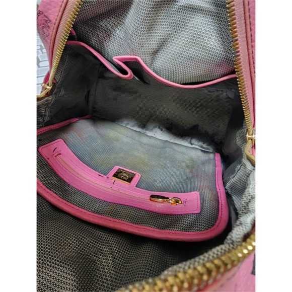 SOLD**Authentic MCM Visetos Side Studs Stark Backpack Pink - Picture 12 of 16